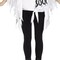 Ghost Print Adult Poncho Halloween Costume White Jagged Hooded Outfit